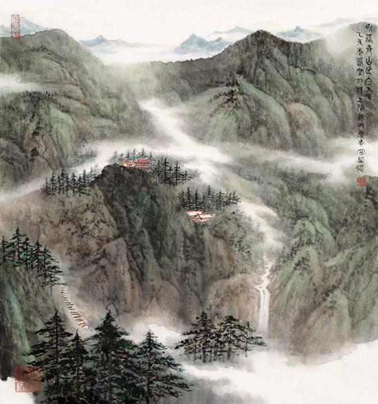 泉入青山出白云 48x45cm 2016年