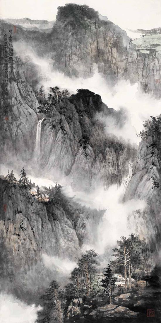 暮山浓淡锁烟菲 136x67cm 2008年