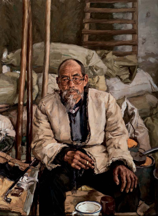 鹿场老人 130x95cm 2015 年