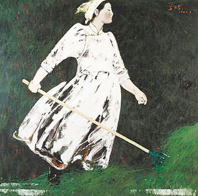 妥木斯《垛草的妇女 》